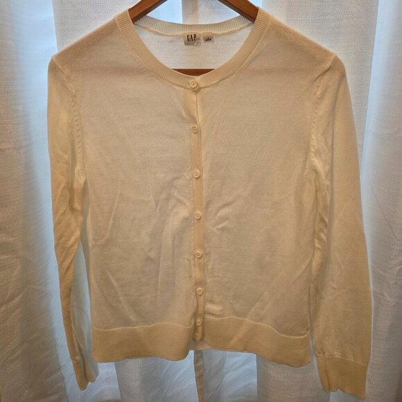 Gap Woman's Cardigan Sweater White Size Large - Picture 1 of 6